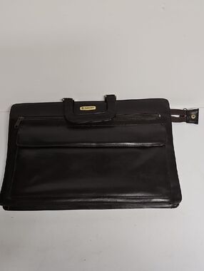 Samsonite Leather Document Case Briefcase Brown Vintage Hong Kong